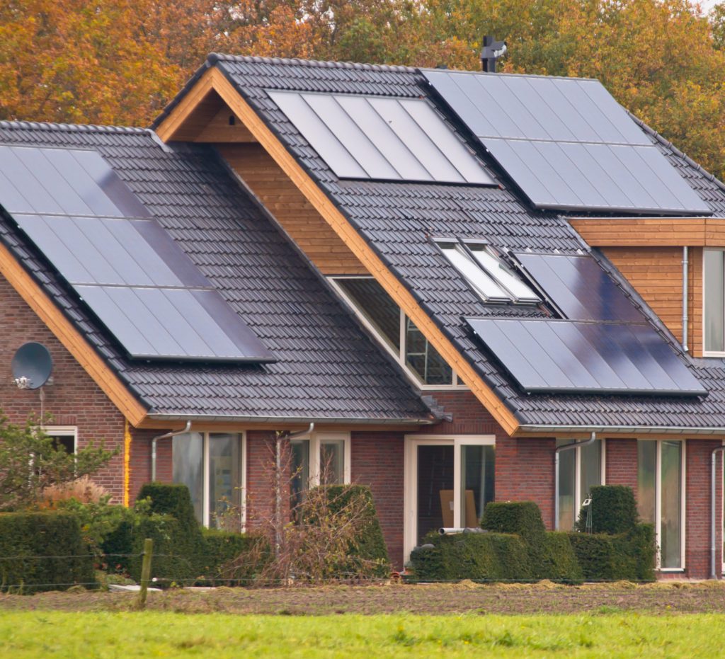 solar panels on house